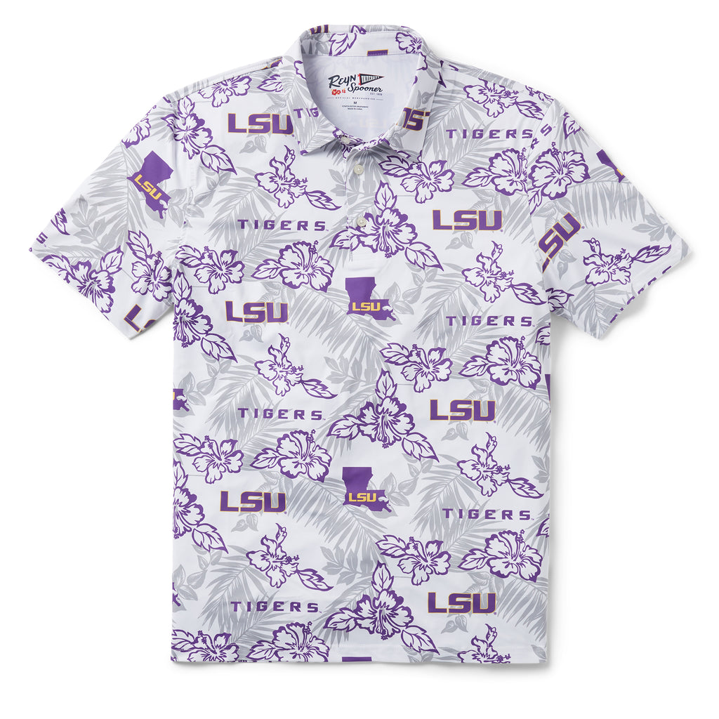 Reyn Spooner LOUISIANA STATE UNIVERSITY PUA PERFORMANCE POLO in WHITE