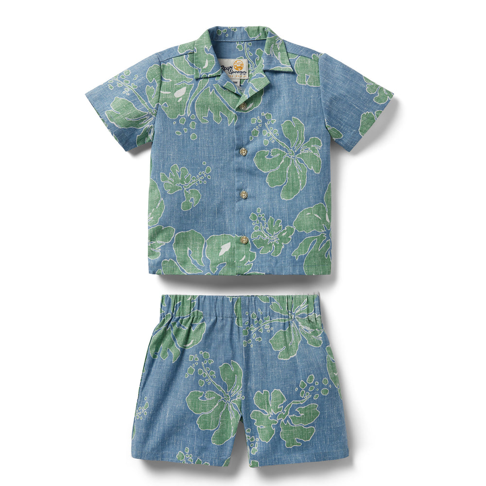 Reyn Spooner VAITAPE TODDLER CABANA SET in FADED DENIM