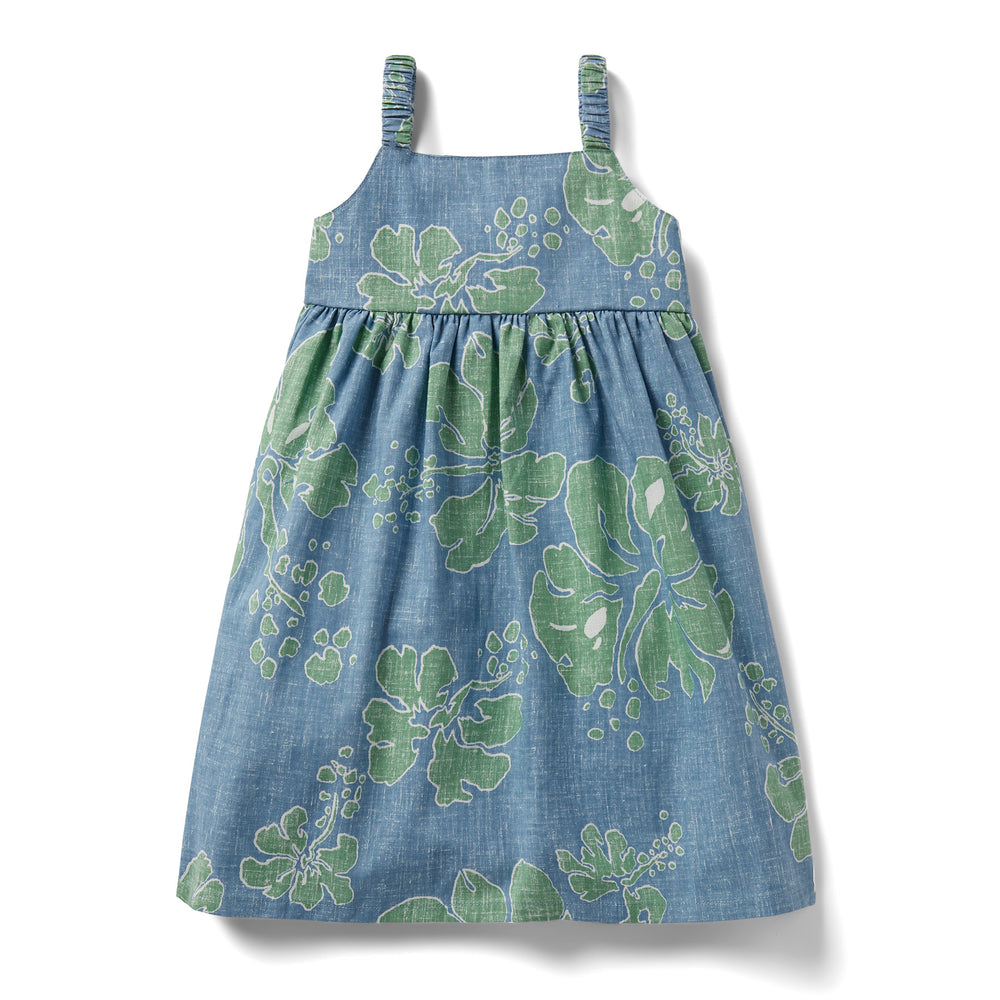 Reyn Spooner VAITAPE TODDLER SUNDRESS in FADED DENIM