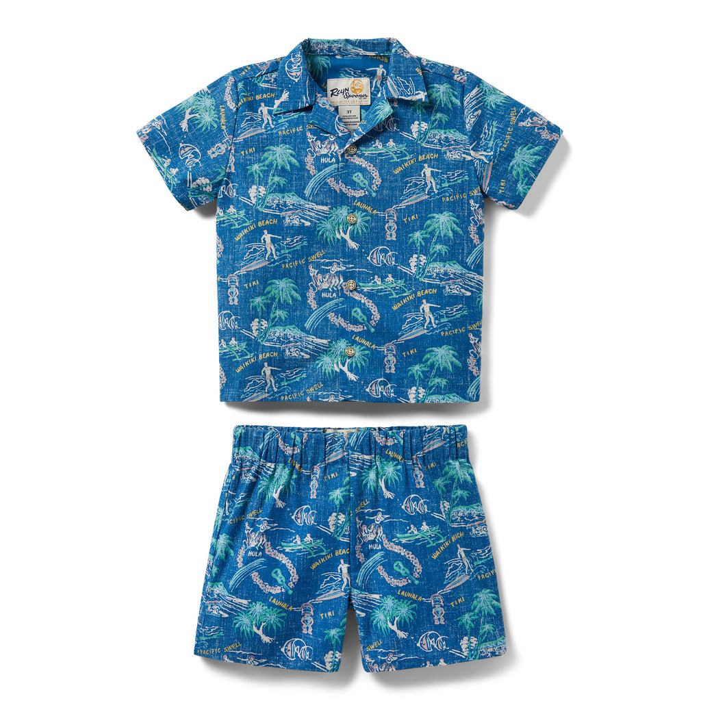 Reyn Spooner ONE FINE DAY TODDLER CABANA SET in VALLARTA BLUE