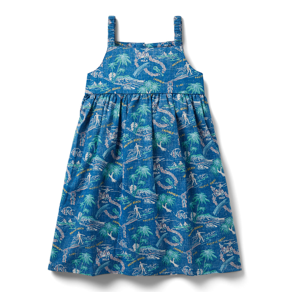Reyn Spooner ONE FINE DAY GIRLS SUNDRESS in VALLARTA BLUE
