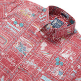 Reyn Spooner BEACH BOYS GOOD VIBRATIONS BUTTON FRONT in SUMMER RED