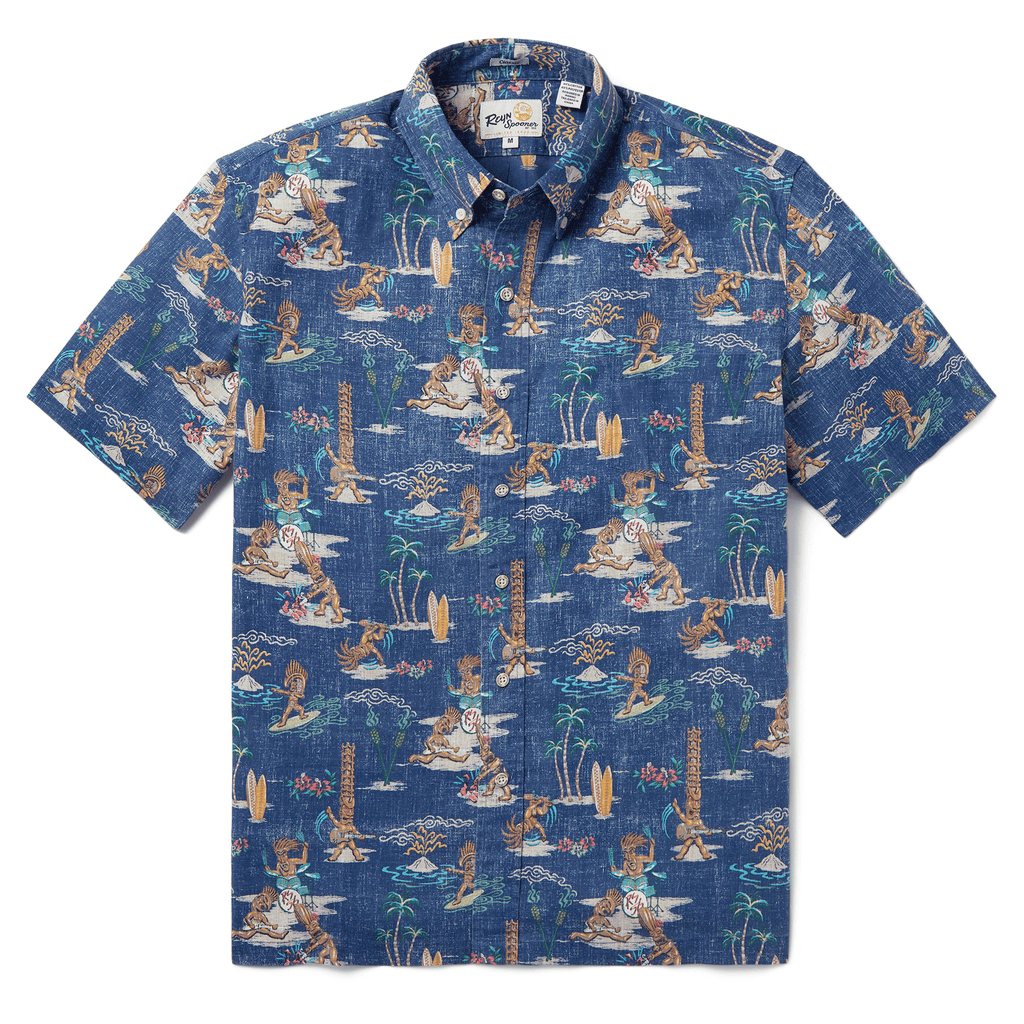 Reyn Spooner TIKI DUDES BUTTON FRONT in DRESS BLUES