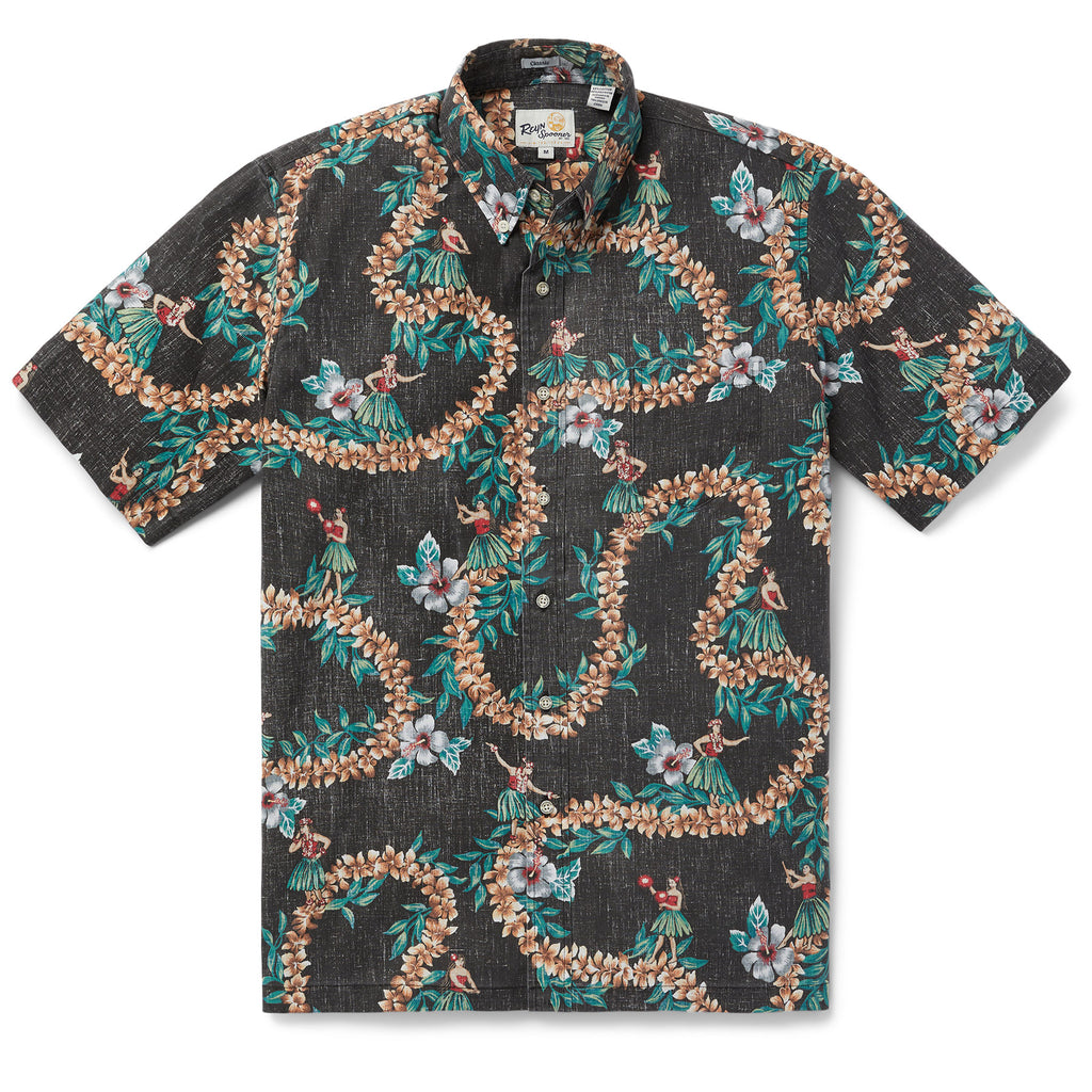 Reyn Spooner HULA LEI BUTTON FRONT in BLACK