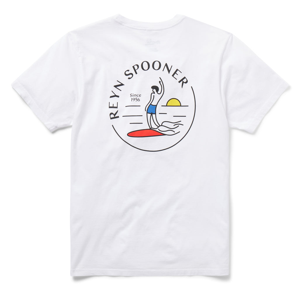 Reyn Spooner SMOOTH SURFIN' GRAPHIC TEE in WHITE
