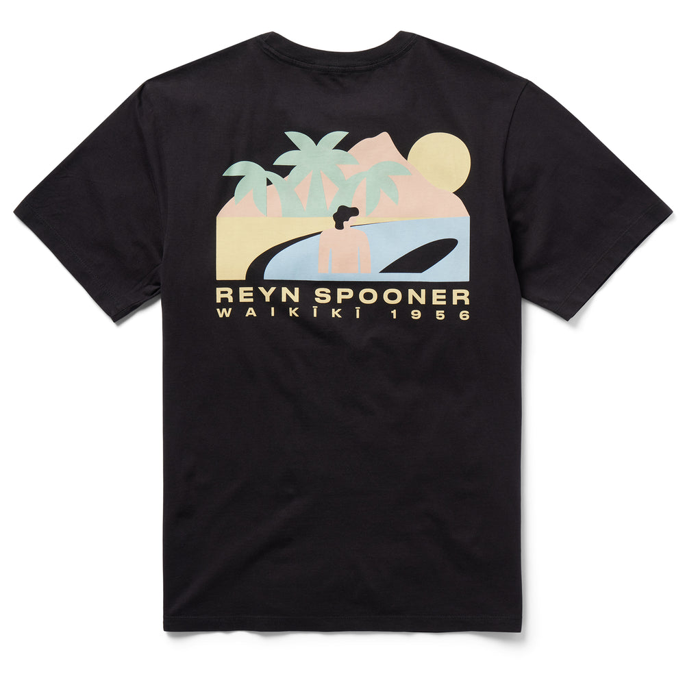 Reyn Spooner DIAMOND HEAD GRAPHIC TEE in BLACK