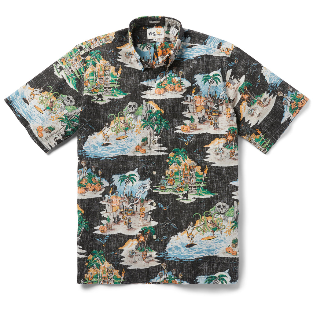 Reyn Spooner SPOONER SPOOKTACULAR BUTTON FRONT in BLACK