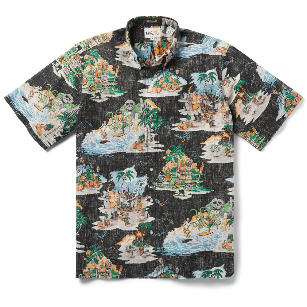 Reyn Spooner SPOONER SPOOKTACULAR BUTTON FRONT in BLACK