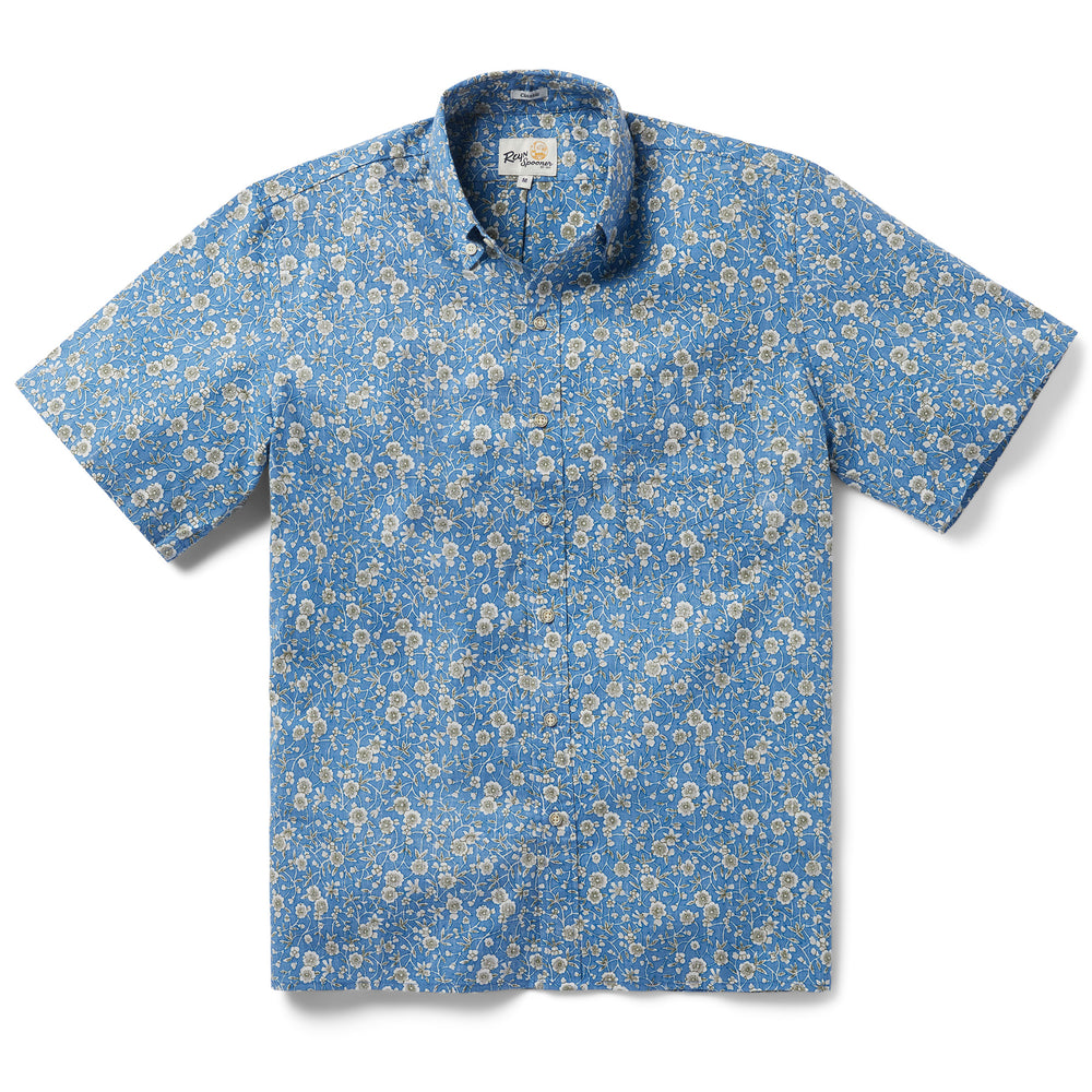 Reyn Spooner KETTLE FLORAL BUTTON FRONT in LICHEN BLUE