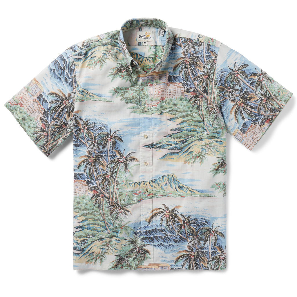 Reyn Spooner DIAMOND HEAD BUTTON FRONT in NEUTRAL