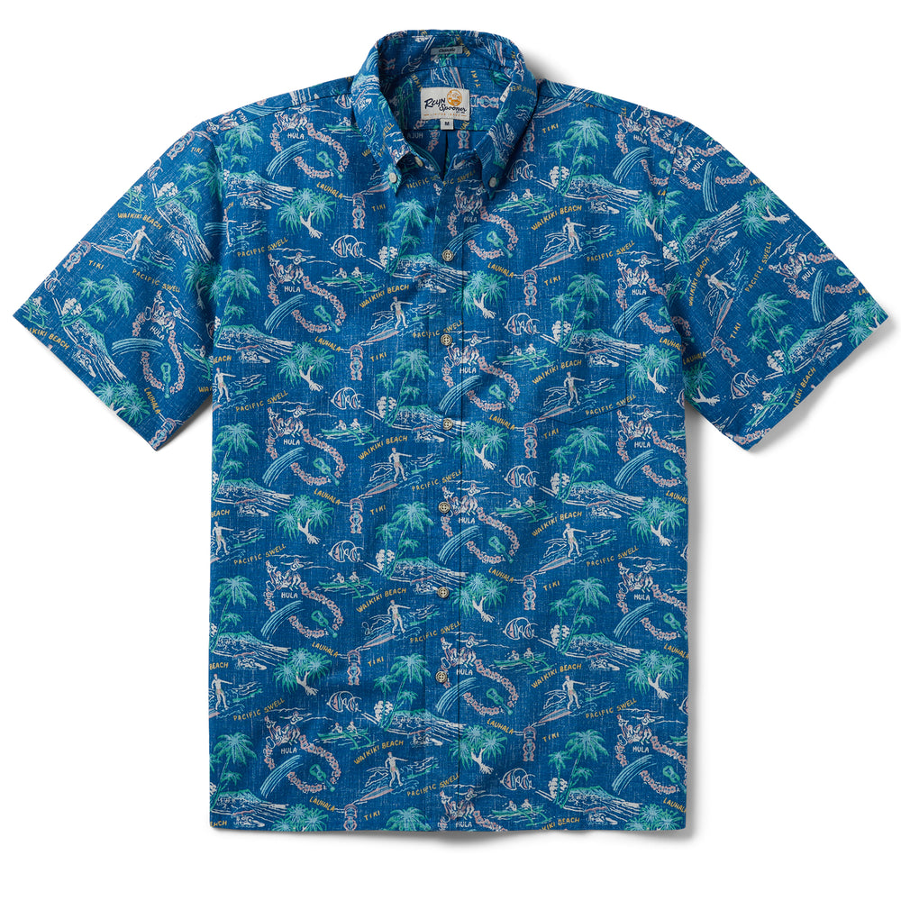 Reyn Spooner ONE FINE DAY BUTTON FRONT in VALLARTA BLUE