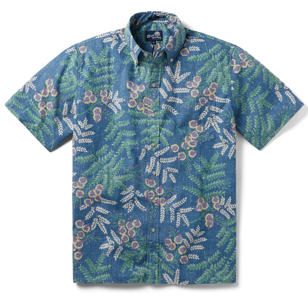 Reyn Spooner OHAI ALI'I BUTTON FRONT in CAPTAINS BLUE