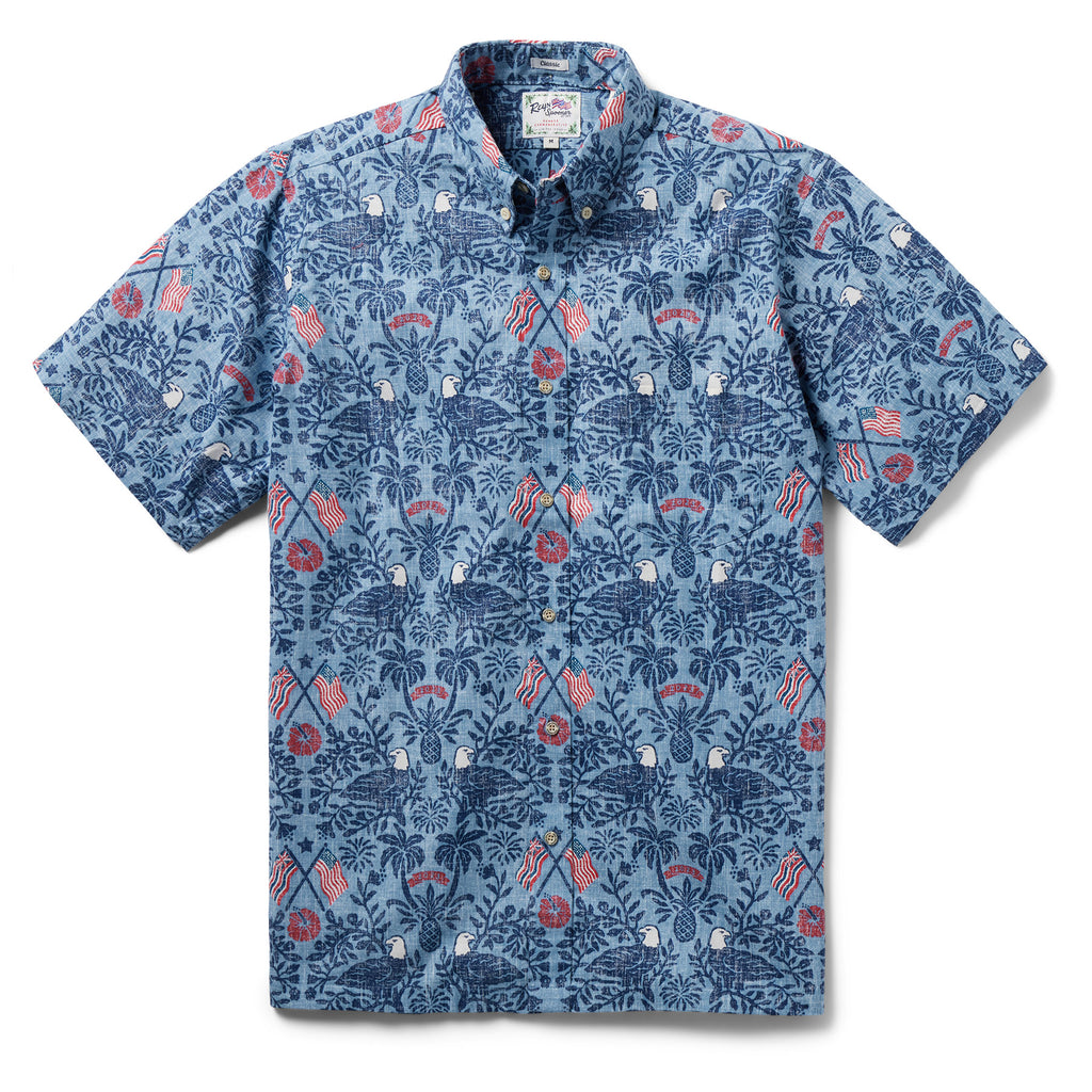 Reyn Spooner SUMMER COMMEMORATIVE 2023 BUTTON FRONT in FADED DENIM