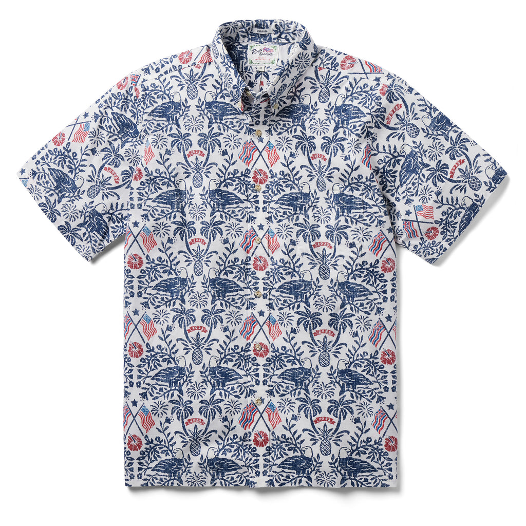 Reyn Spooner SUMMER COMMEMORATIVE 2023 BUTTON FRONT in WHITE
