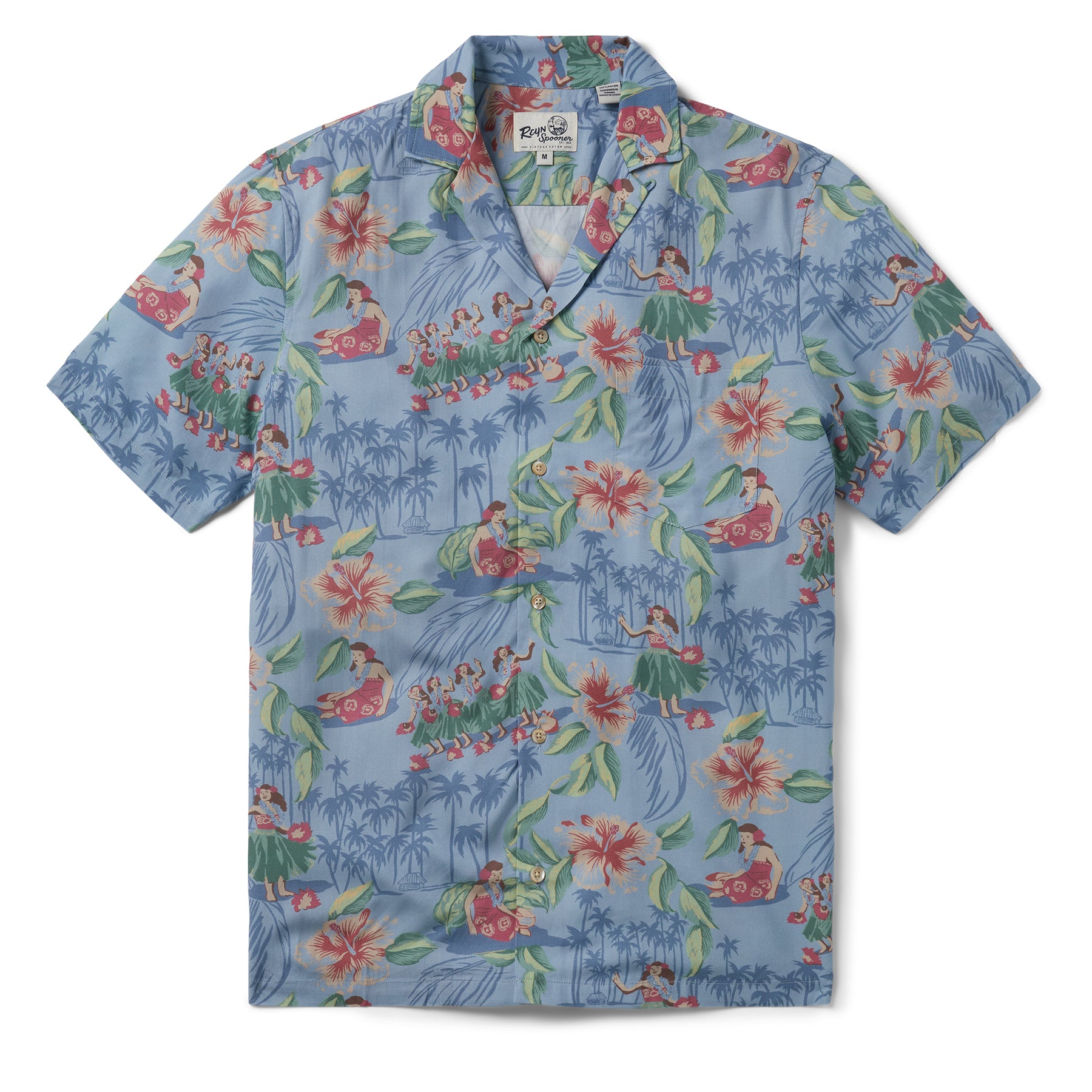 HULA SHOW MEN'S RAYON CAMP SHIRT