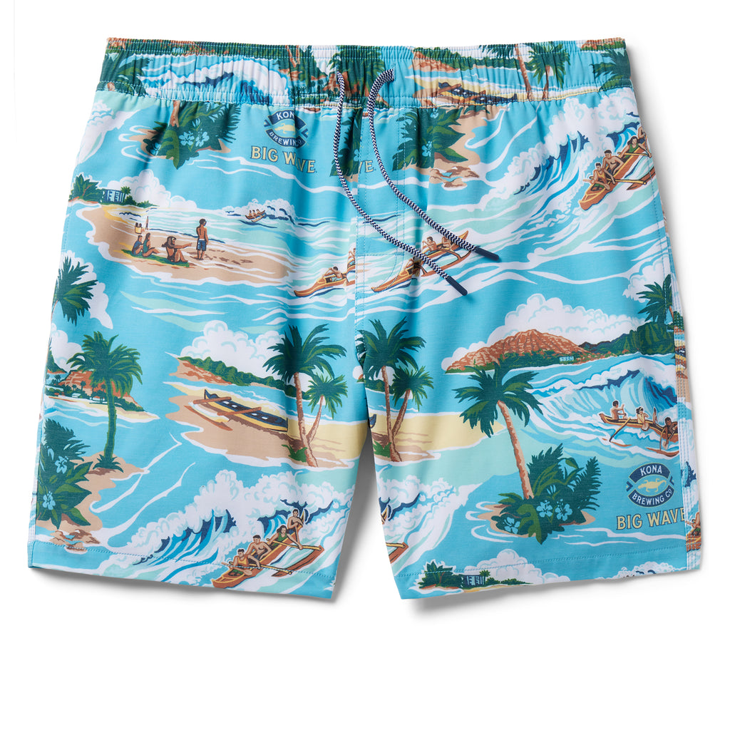 Reyn Spooner KONA BREWING CO. ECO SWIM SHORTS in SCUBA BLUE