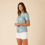 Reyn Spooner VAITAPE SHORT SLEEVE BUTTON FRONT RELAXED in FADED DENIM