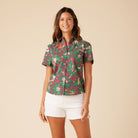 Reyn Spooner HAWAIIAN CHRISTMAS 2022 CAMP SHIRT TAILORED in DEEP RED