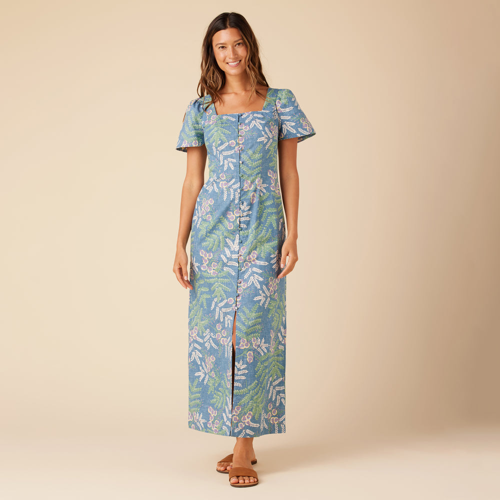 Reyn Spooner OHAI ALI'I SQUARE NECK MUUMUU in CAPTAINS BLUE