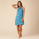 Reyn Spooner ONE FINE DAY TIE NECK DRESS in VALLARTA BLUE