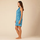 Reyn Spooner ONE FINE DAY TIE NECK DRESS in VALLARTA BLUE