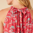 Reyn Spooner ONE FINE DAY TIE NECK DRESS in VINTAGE RED